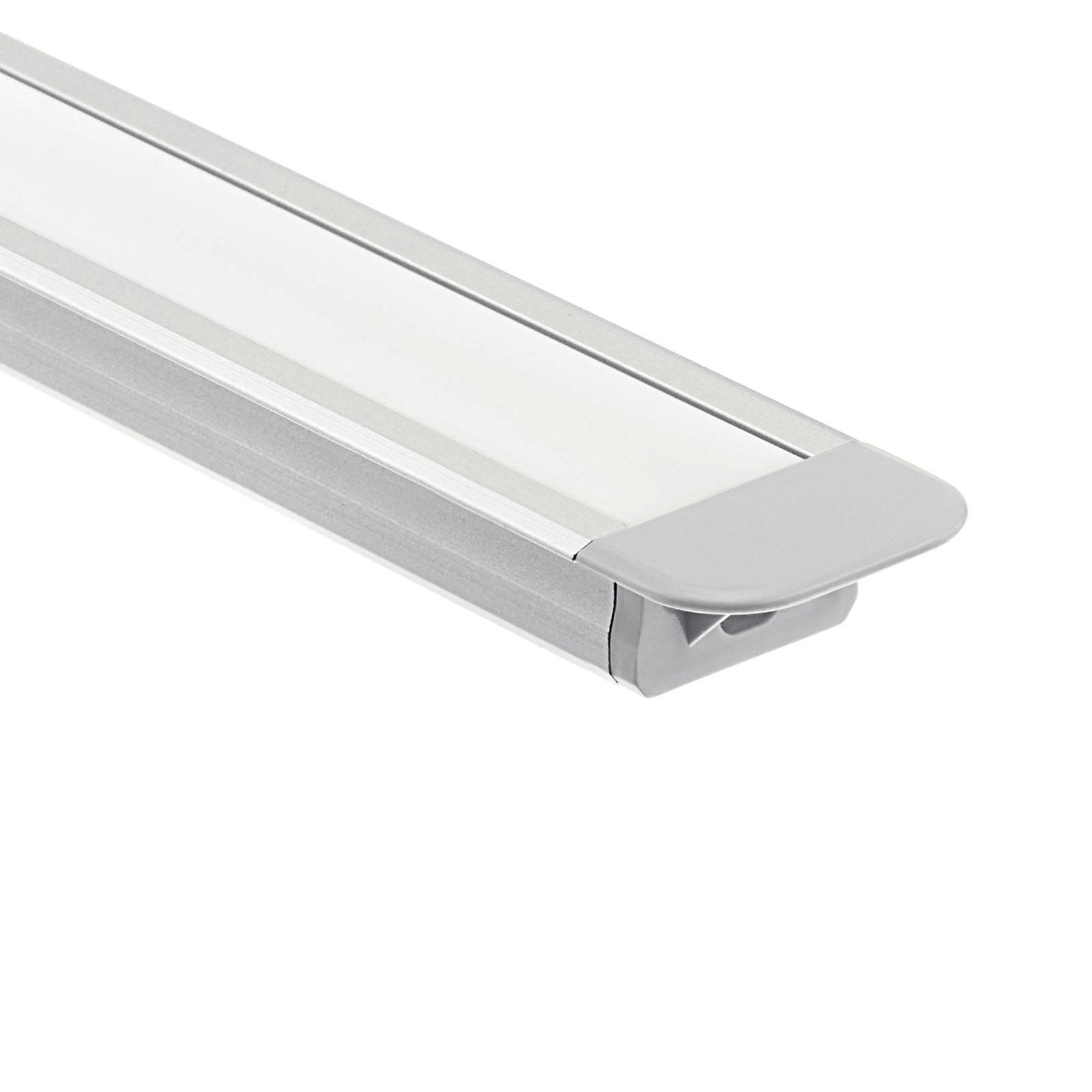 8' Standard Depth Recessed Channel Silver on a white background
