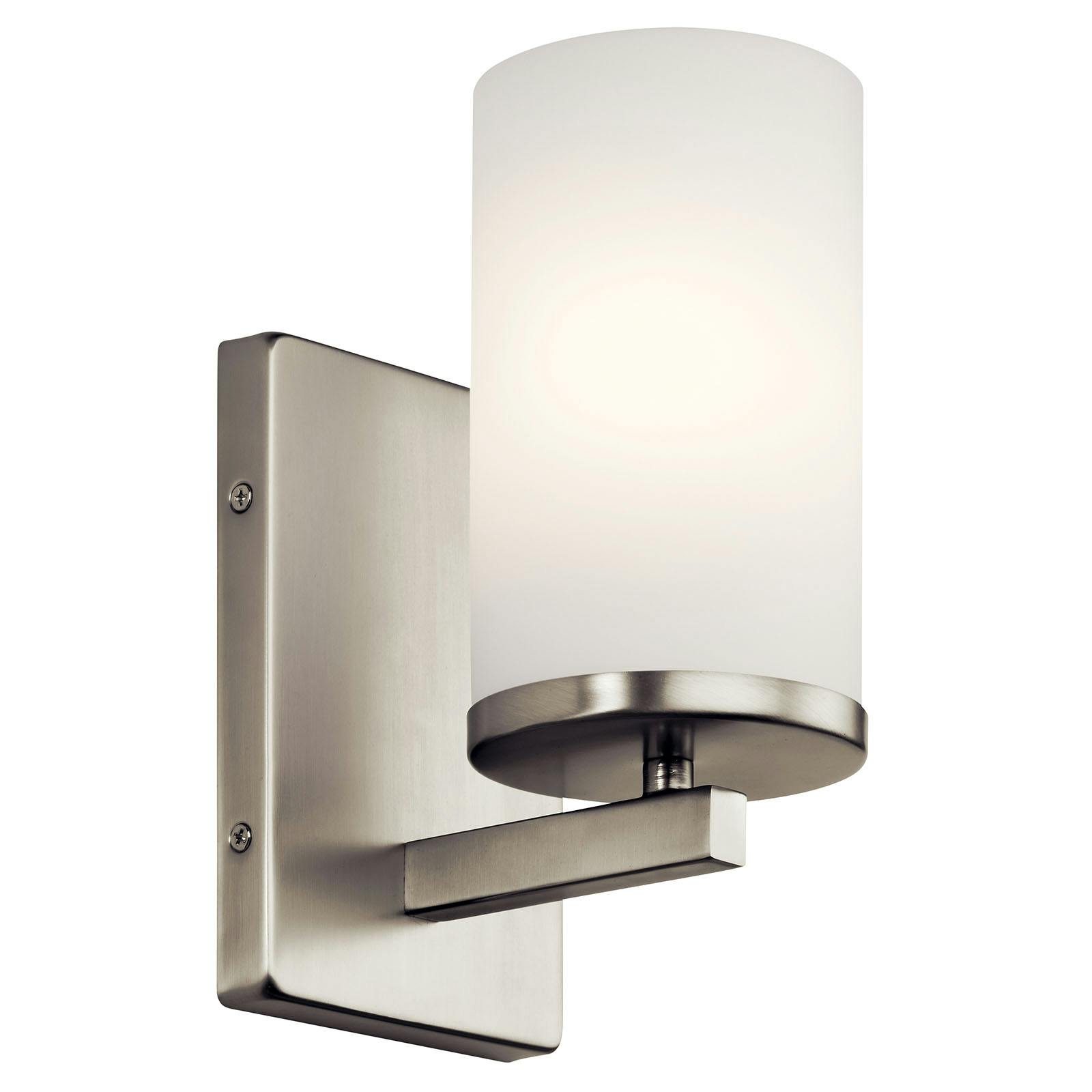 Crosby 1 Light Wall Sconce Nickel on a white background