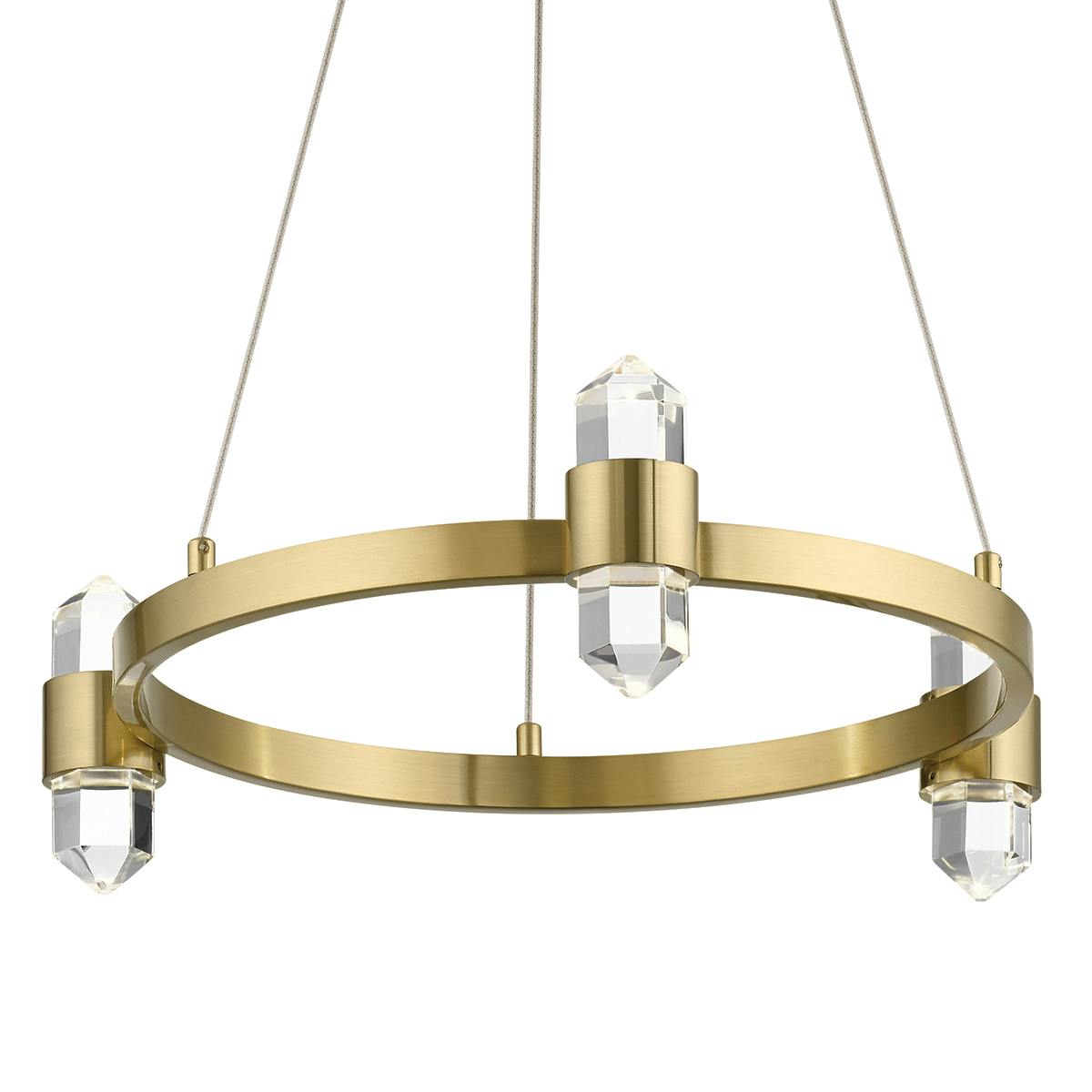 Close up view of the Arabella 3000K LED Chandelier Gold on a white background