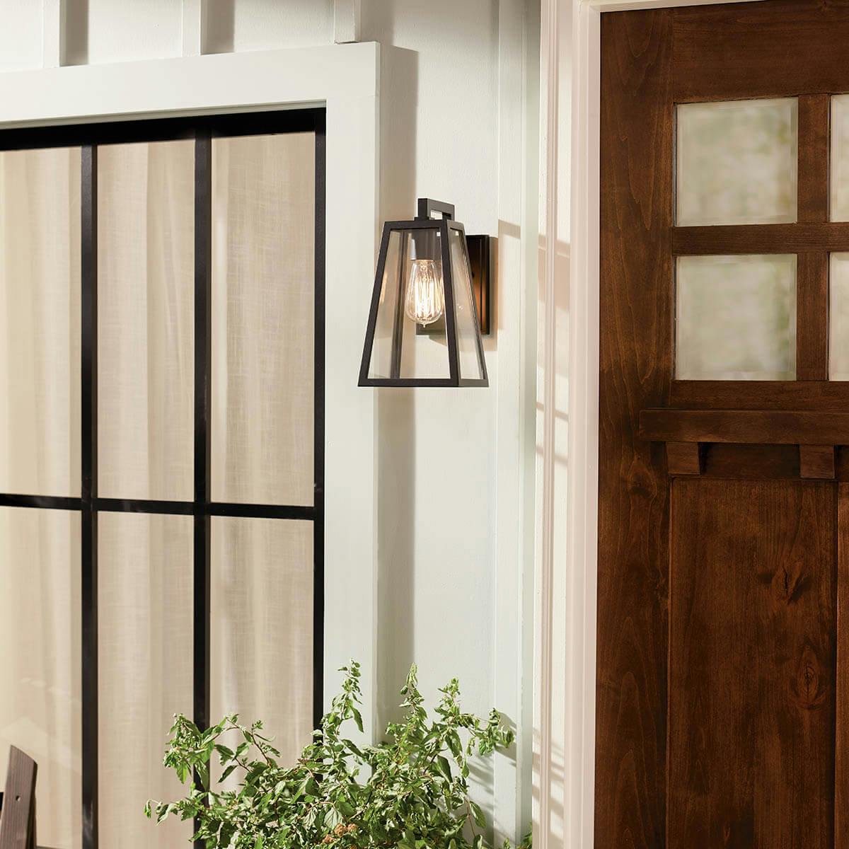Day time porch with Delison 11.5" 1 Light Wall Light Black