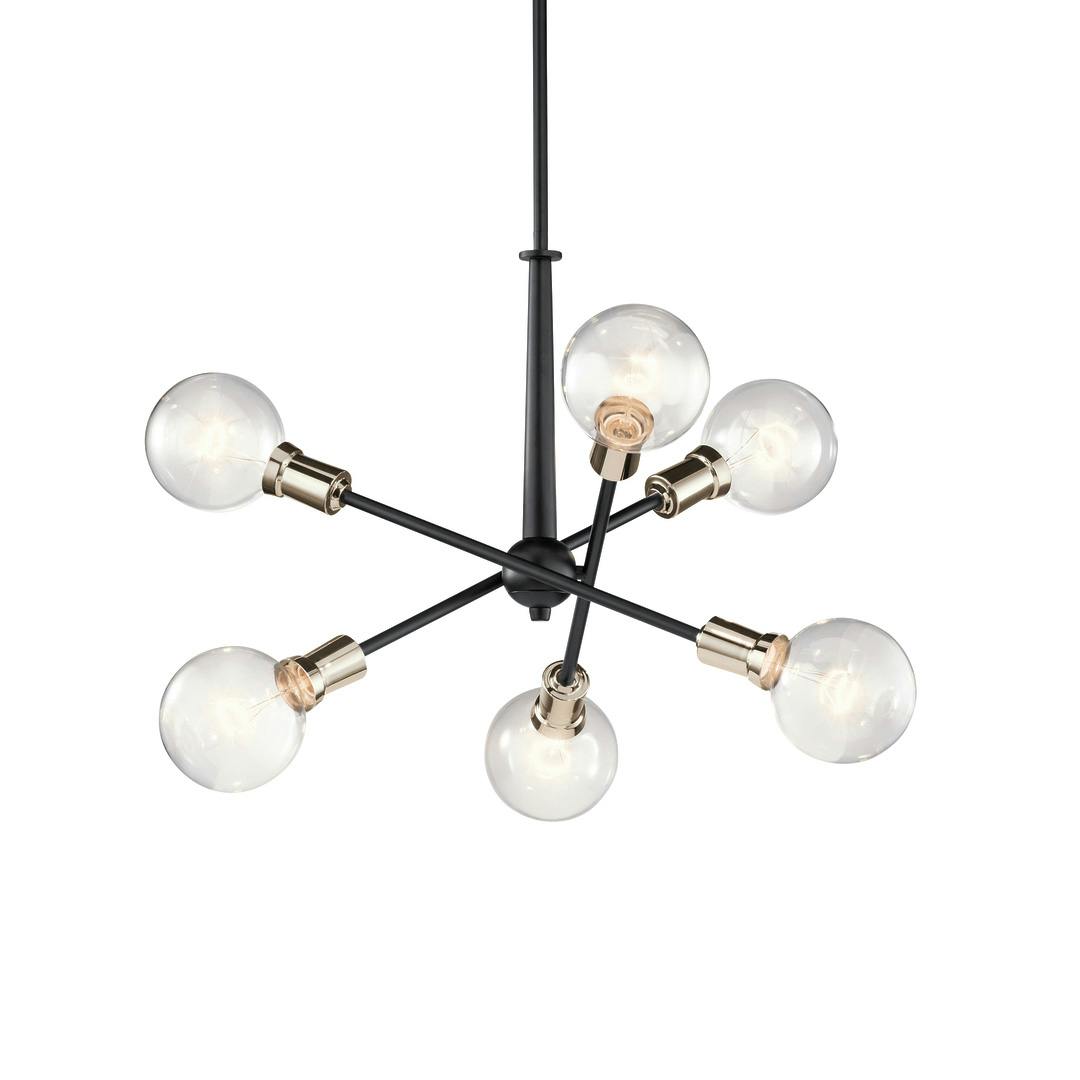 Armstrong 6 Light Chandelier Black on a white background