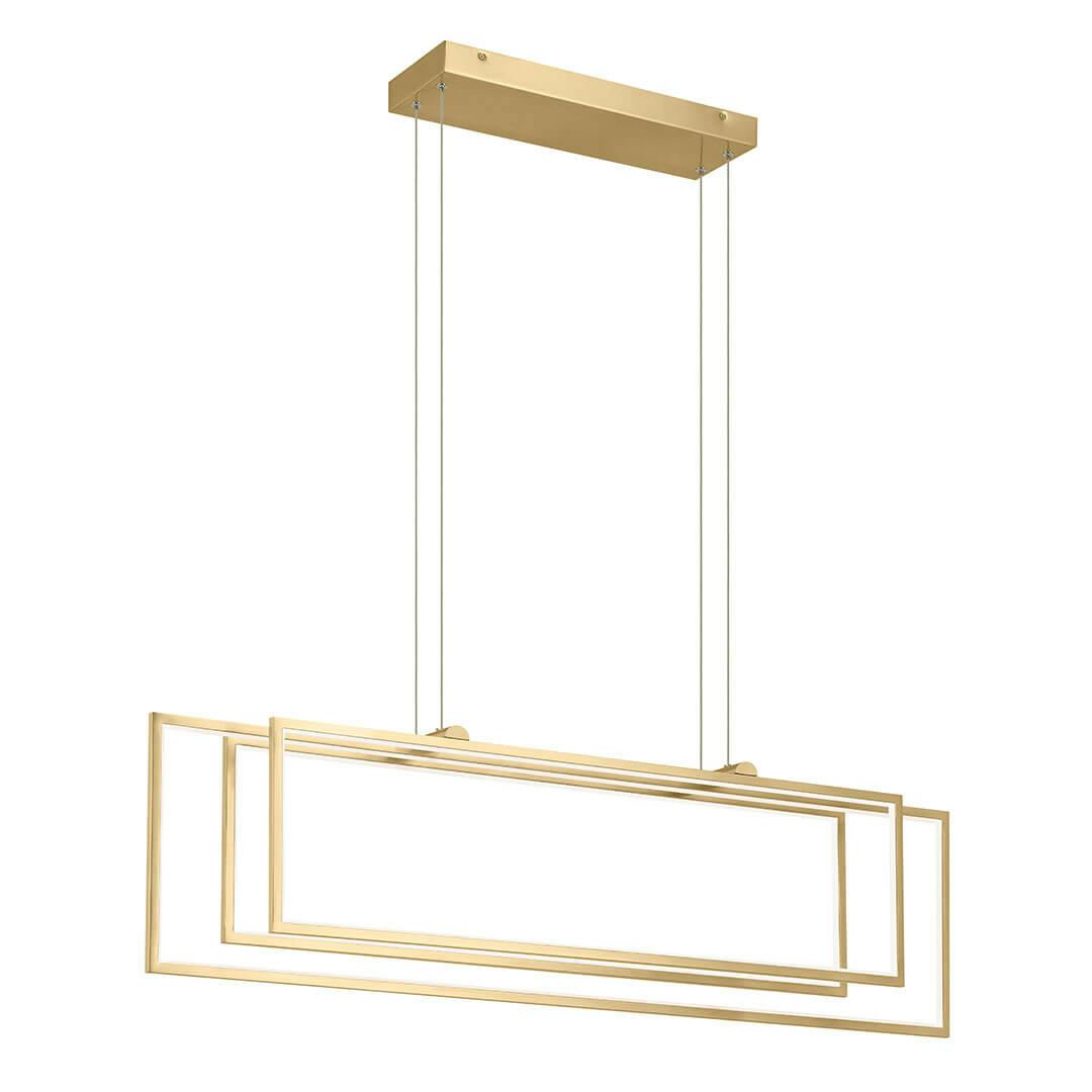 The Jestin 46 Inch LED Linear Chandelier in Champagne Gold on a white background