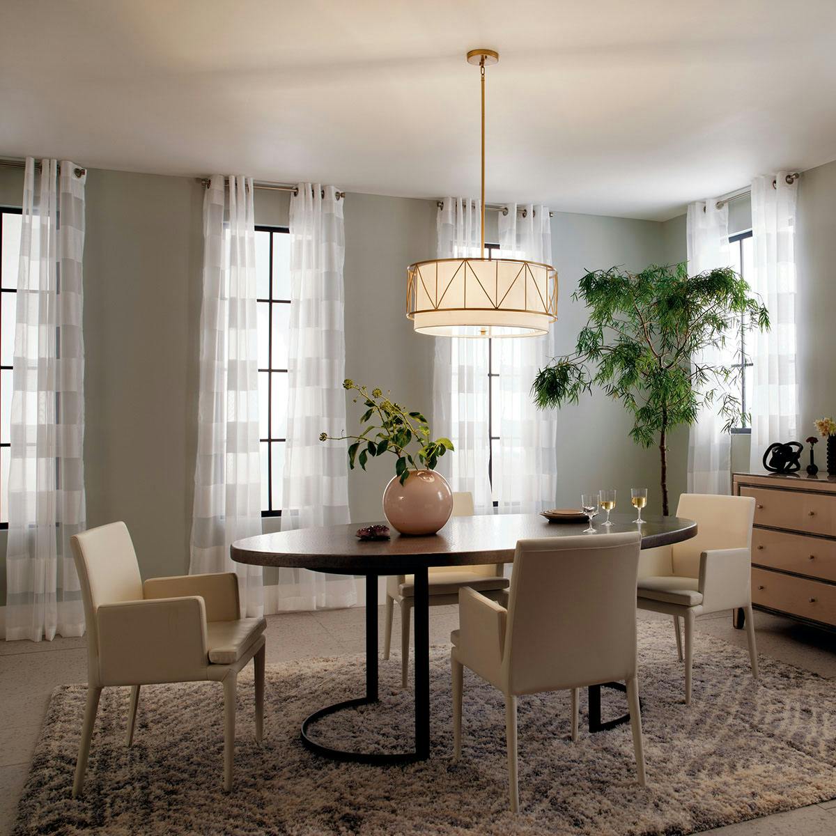 Day time dining room image featuring Birkleigh pendant 52072CLG