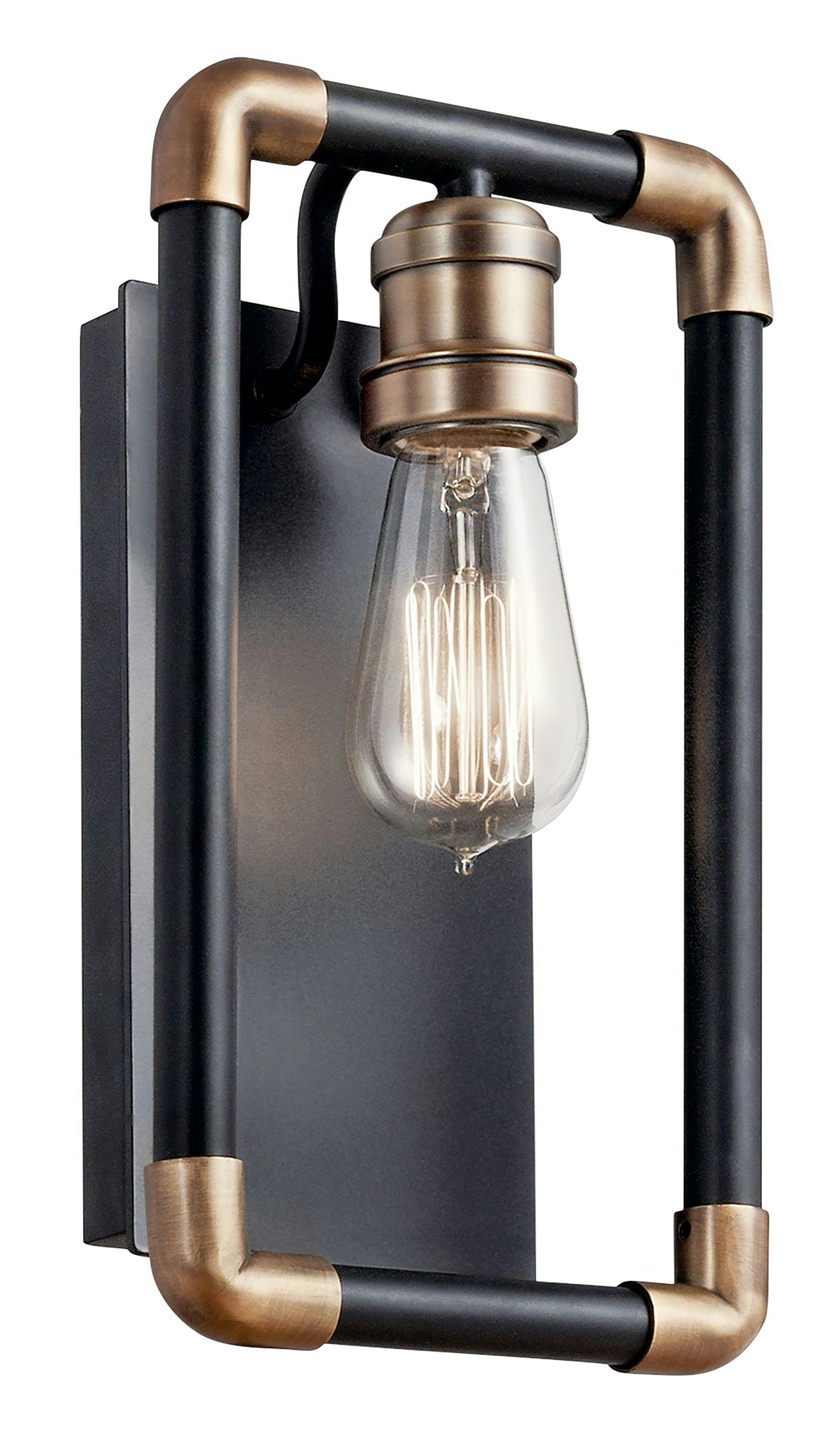 Imahn 1 Light Wall Sconce Black on a white background