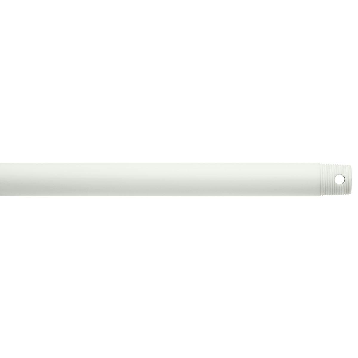 Dual Threaded 18" Downrod Matte White on a white background