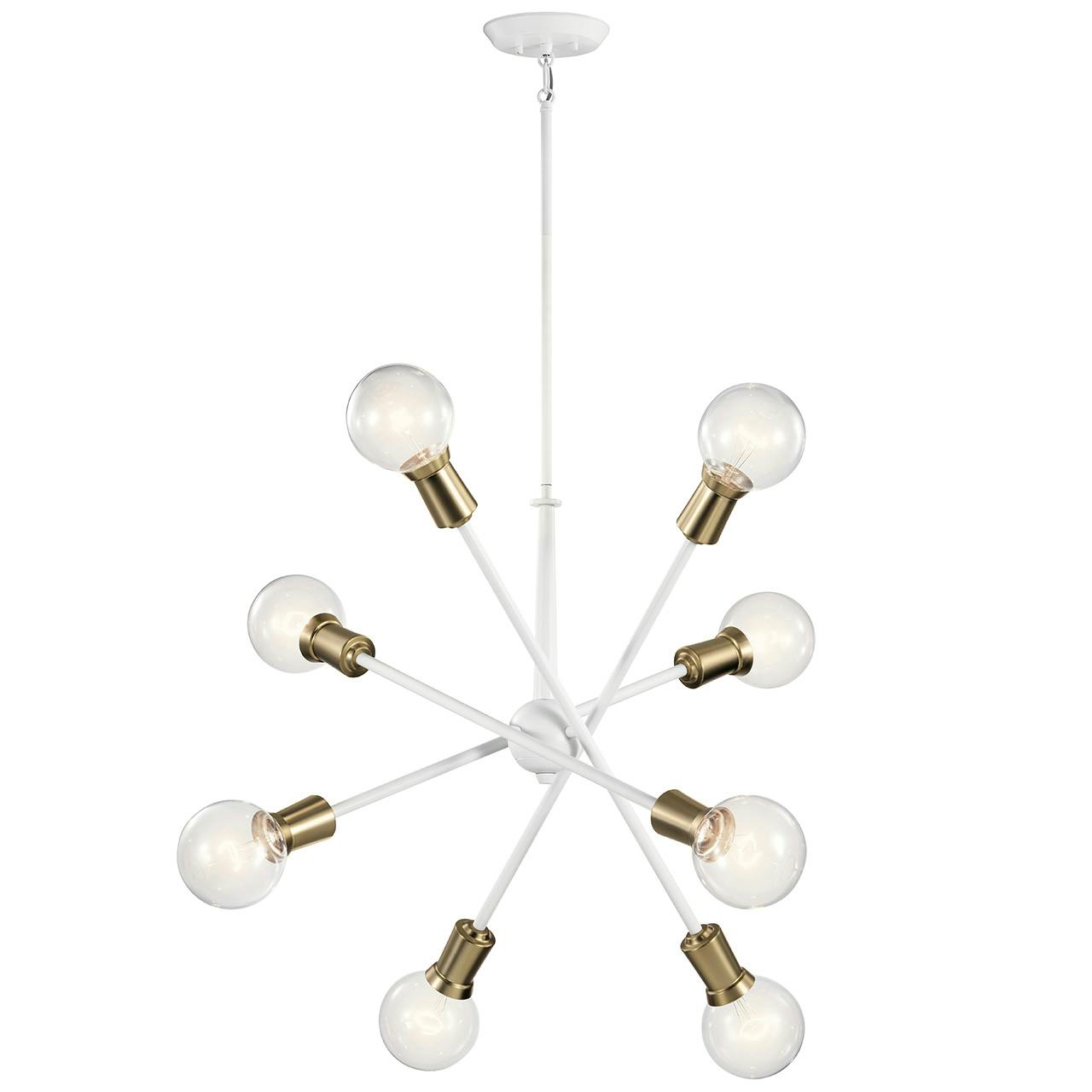 Armstrong 26" 8 light Chandelier White on a white background