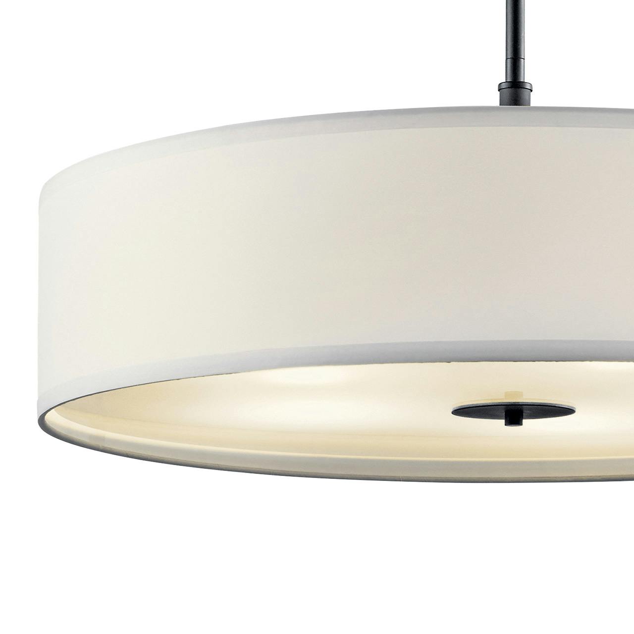 Close up view of the Transitional 30" 5 Light Pendant Black on a white background