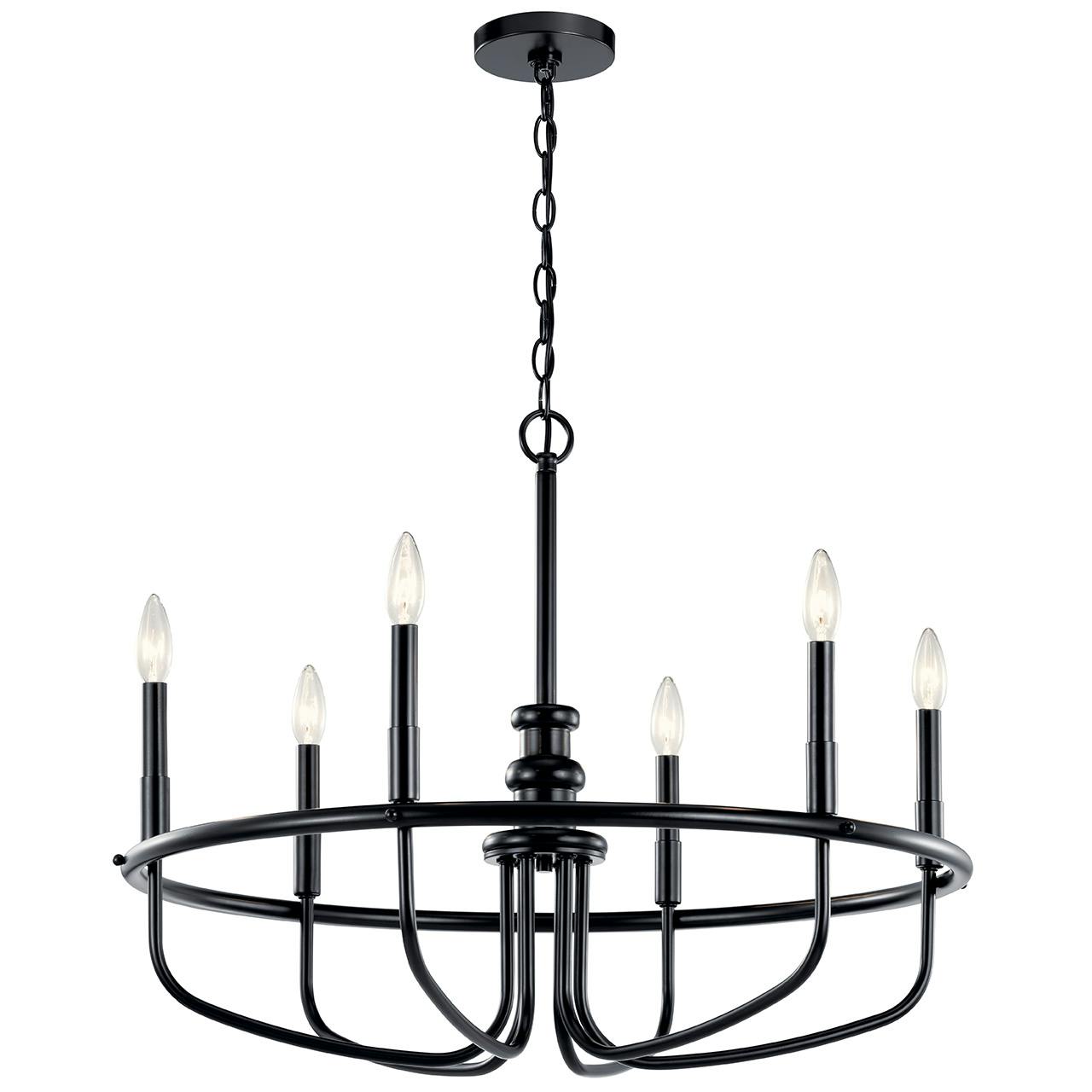 Capitol Hill 22" 6 Light Chandelier Black on a white background