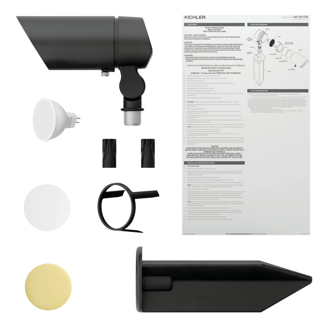 What's in the box for the 12V Adjustable Drop-In LED Accent Kit in Textured Black