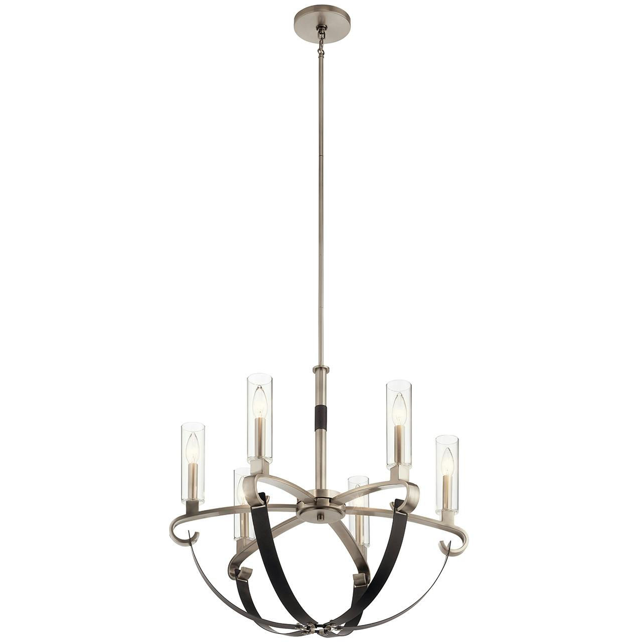 Artem 26" Chandelier Cylinders Pewter on a white background