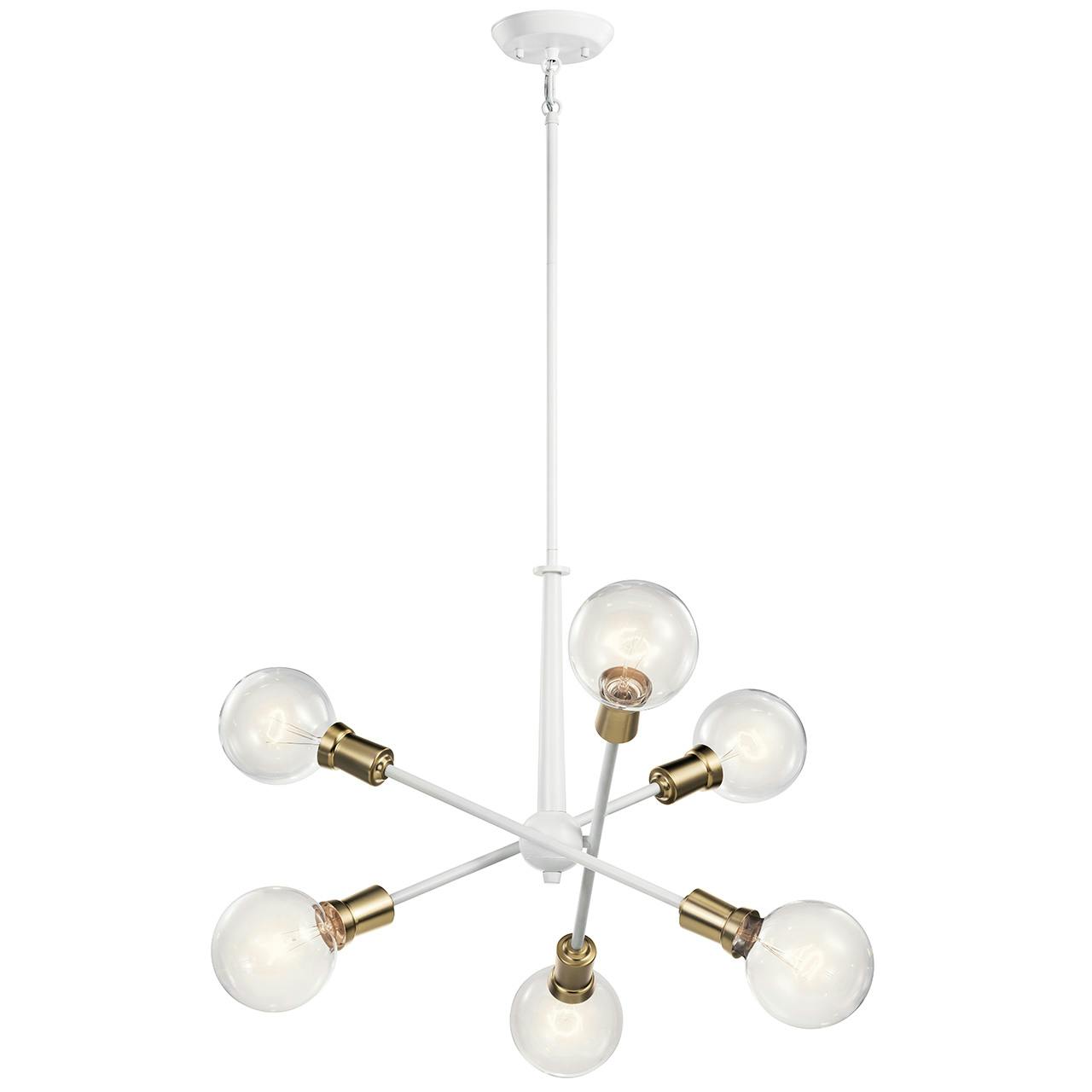 Armstrong 6 Light Chandelier White on a white background