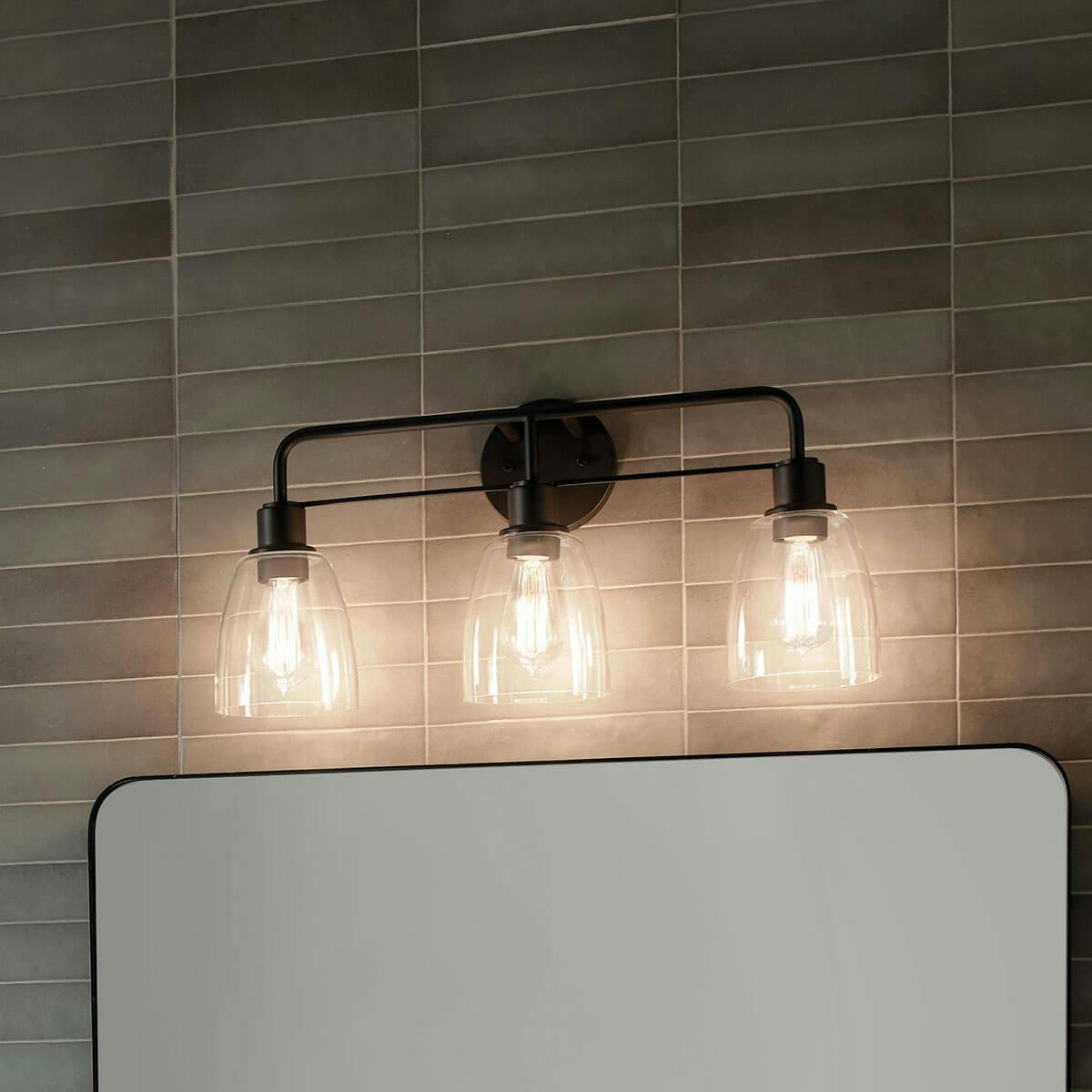 Day time Bathroom featuring Meller vanity light 55102BK