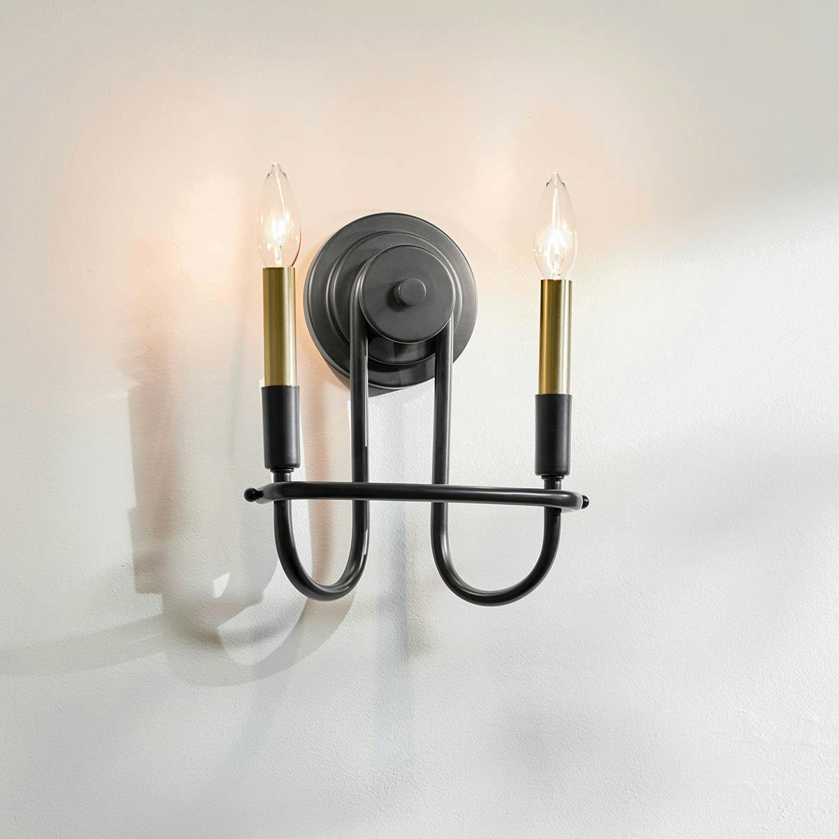 Day time dining room with Capitol Hill 2 Light Wall Sconce Black