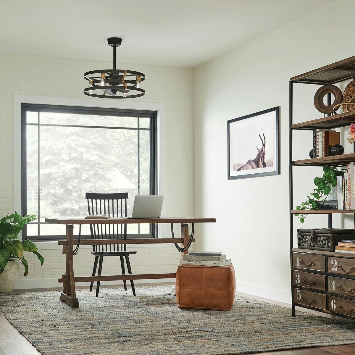 Day time office image featuring Cavelli ceiling fan 300040SNB