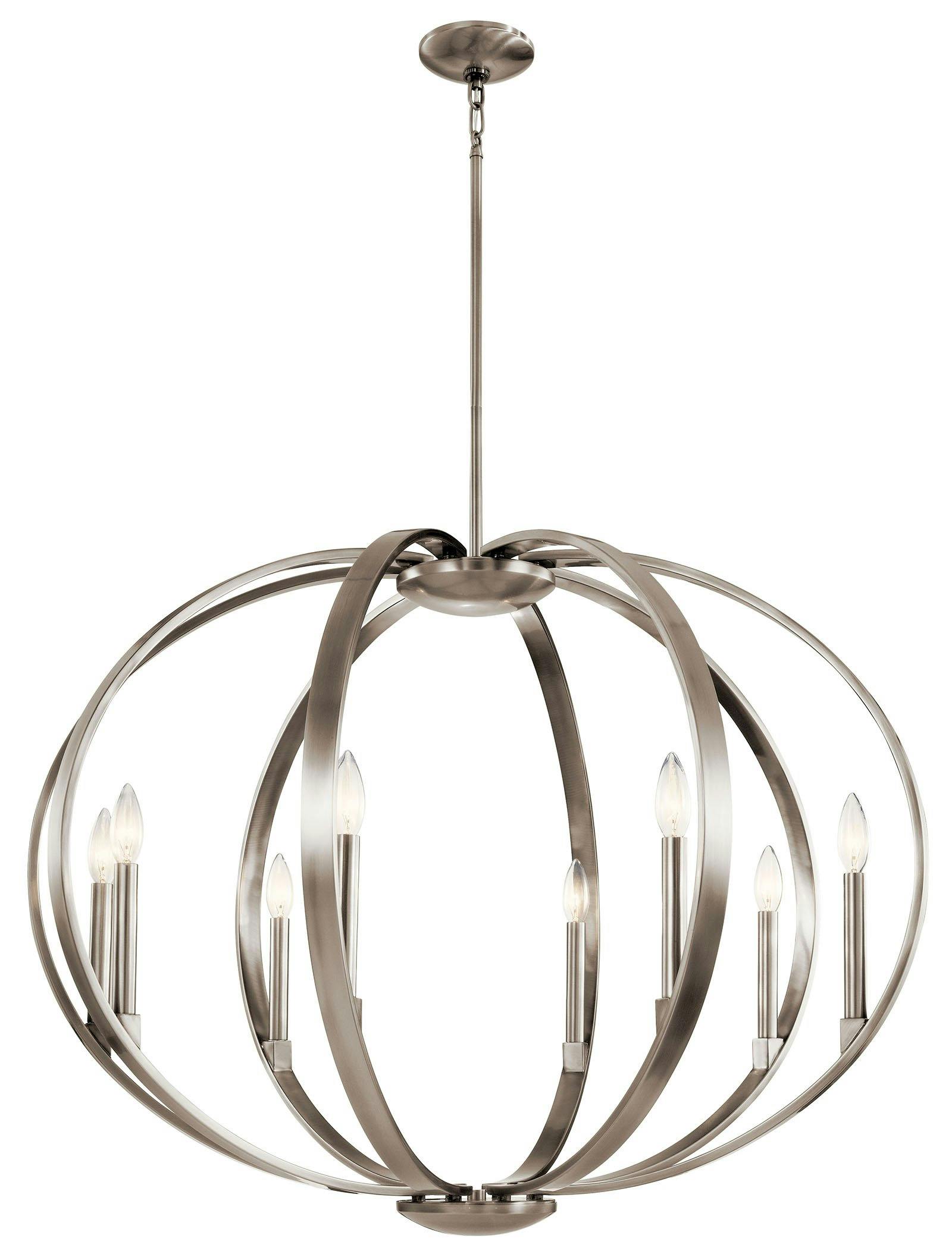 Elata 8 Light Chandelier Classic Pewter on a white background
