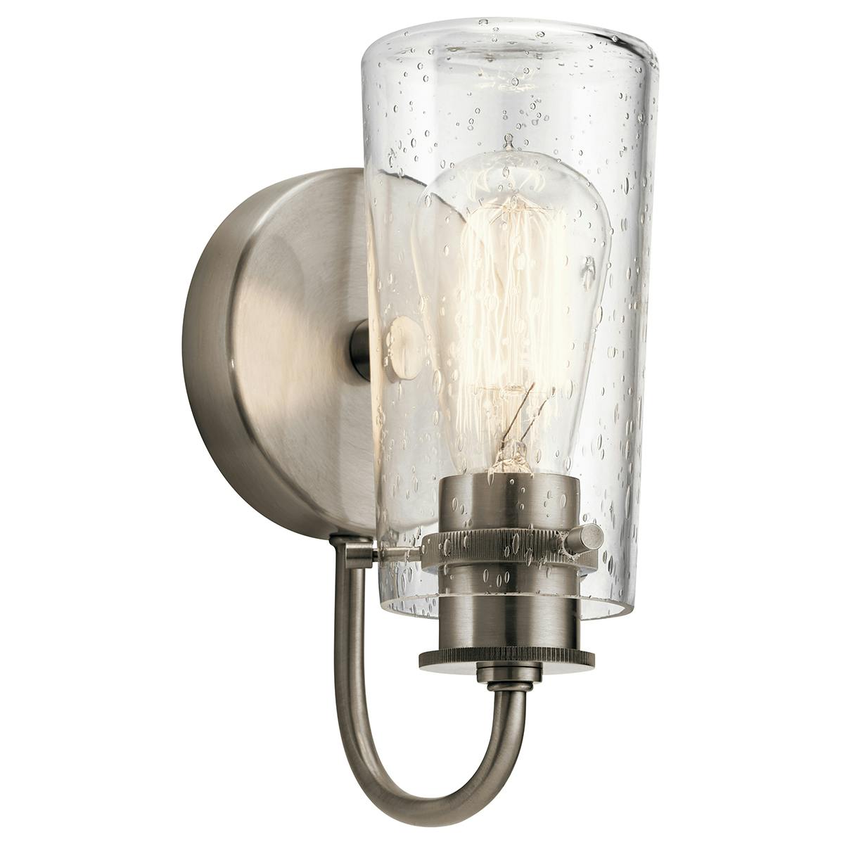 The Braelyn 1 Light Sconce Classic Pewter facing up on a white background