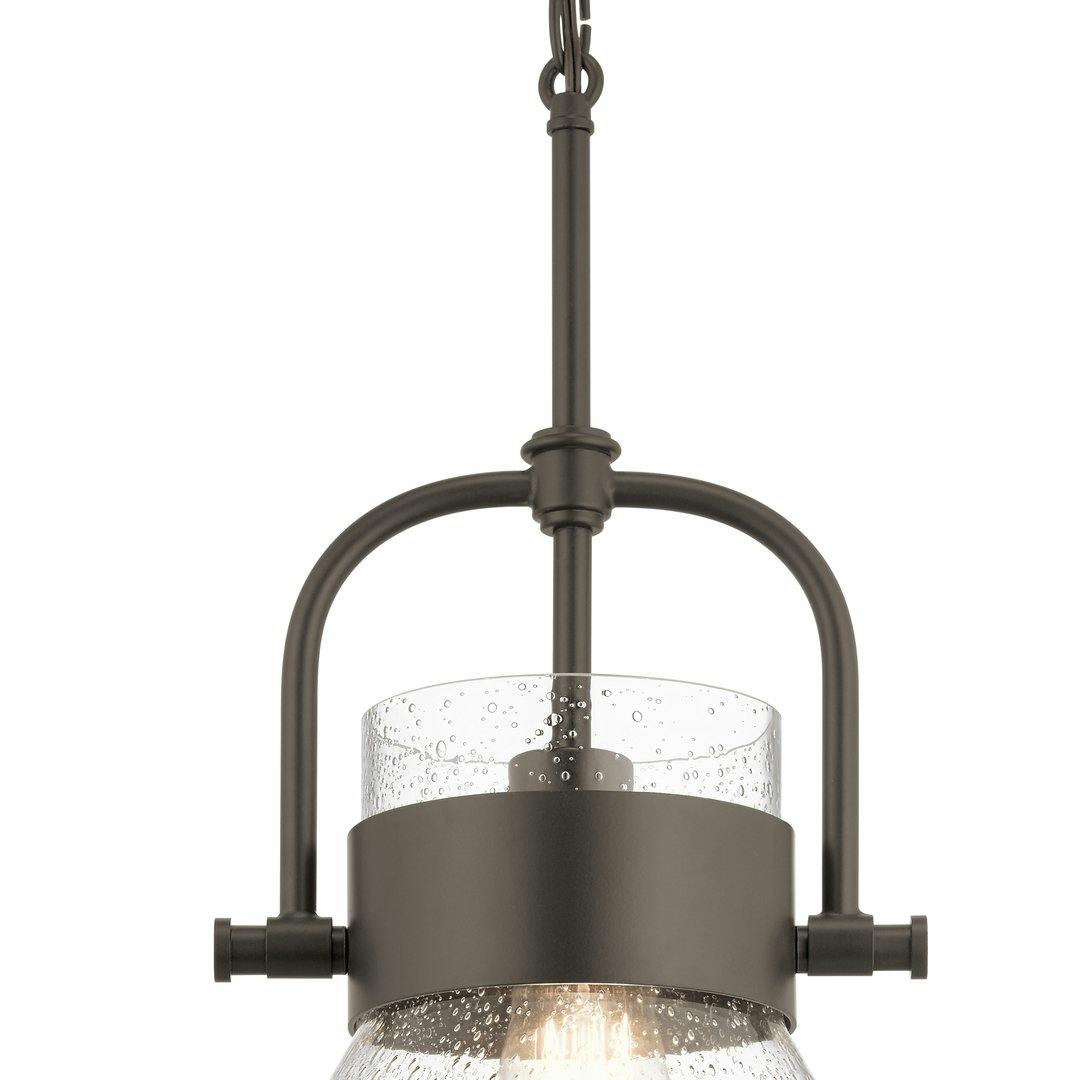 Close up view of the Aldean™ 1 Light Pendant Olde Bronze® on a white background