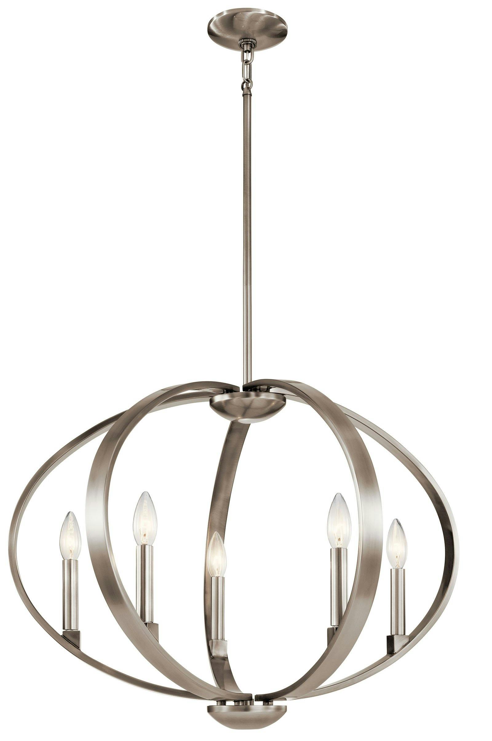 Elata 5 Light Chandelier Classic Pewter on a white background