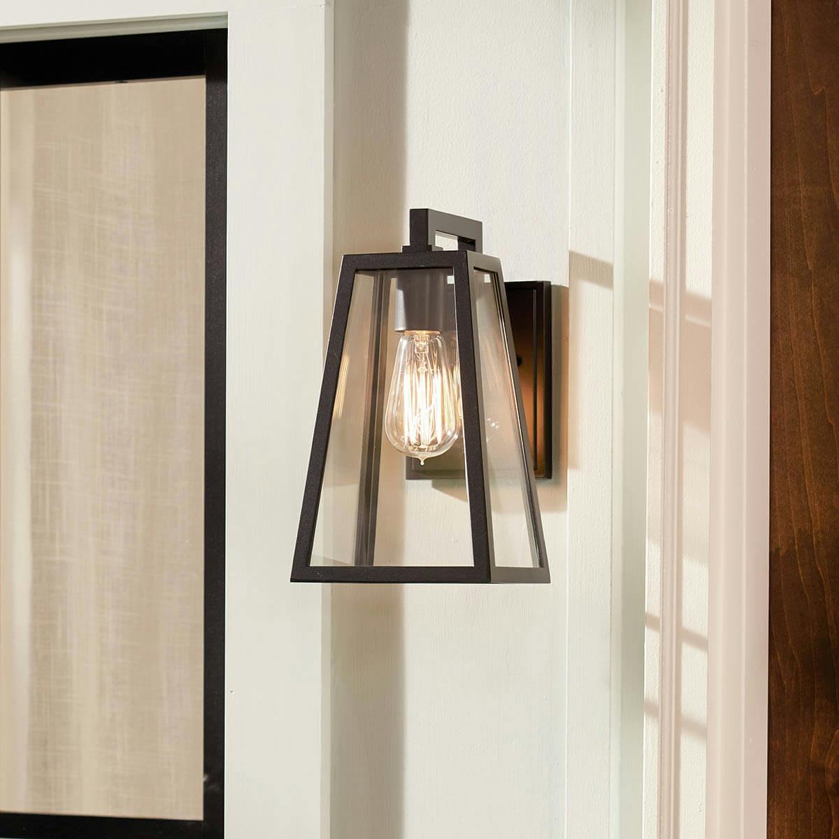 Day time porch with Delison 11.5" 1 Light Wall Light Black
