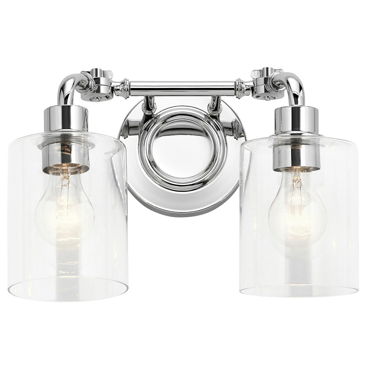 Front view of the Gunnison™ 17" 2 Light Vanity Light Chrome on a white background