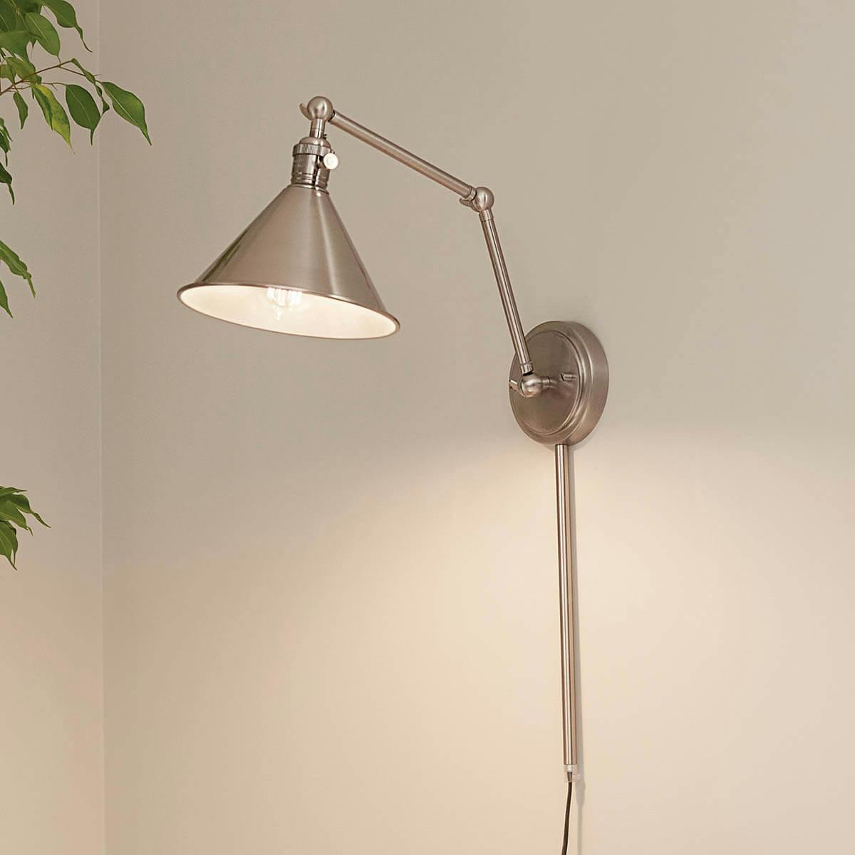 Day time office with Ellerbeck™ 8" 1 Light Wall Sconce Classic Pewter