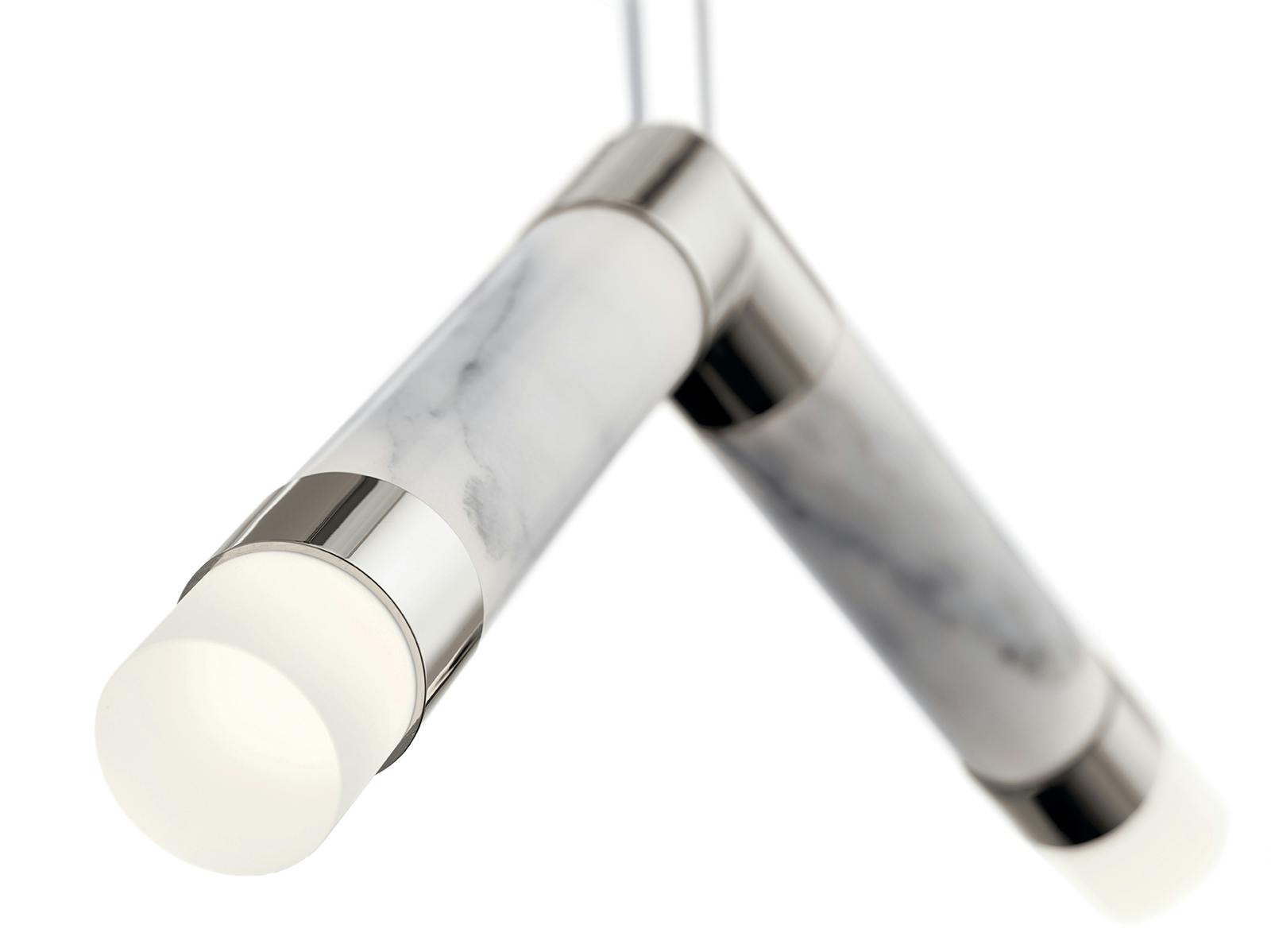 Close up view of the Avedu LED Mini Pendant Polished Nickel on a white background