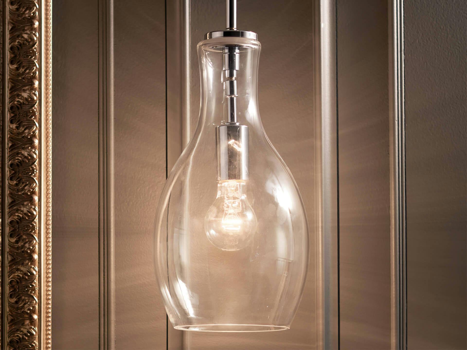 Example of a glass pendant light with dirty glass