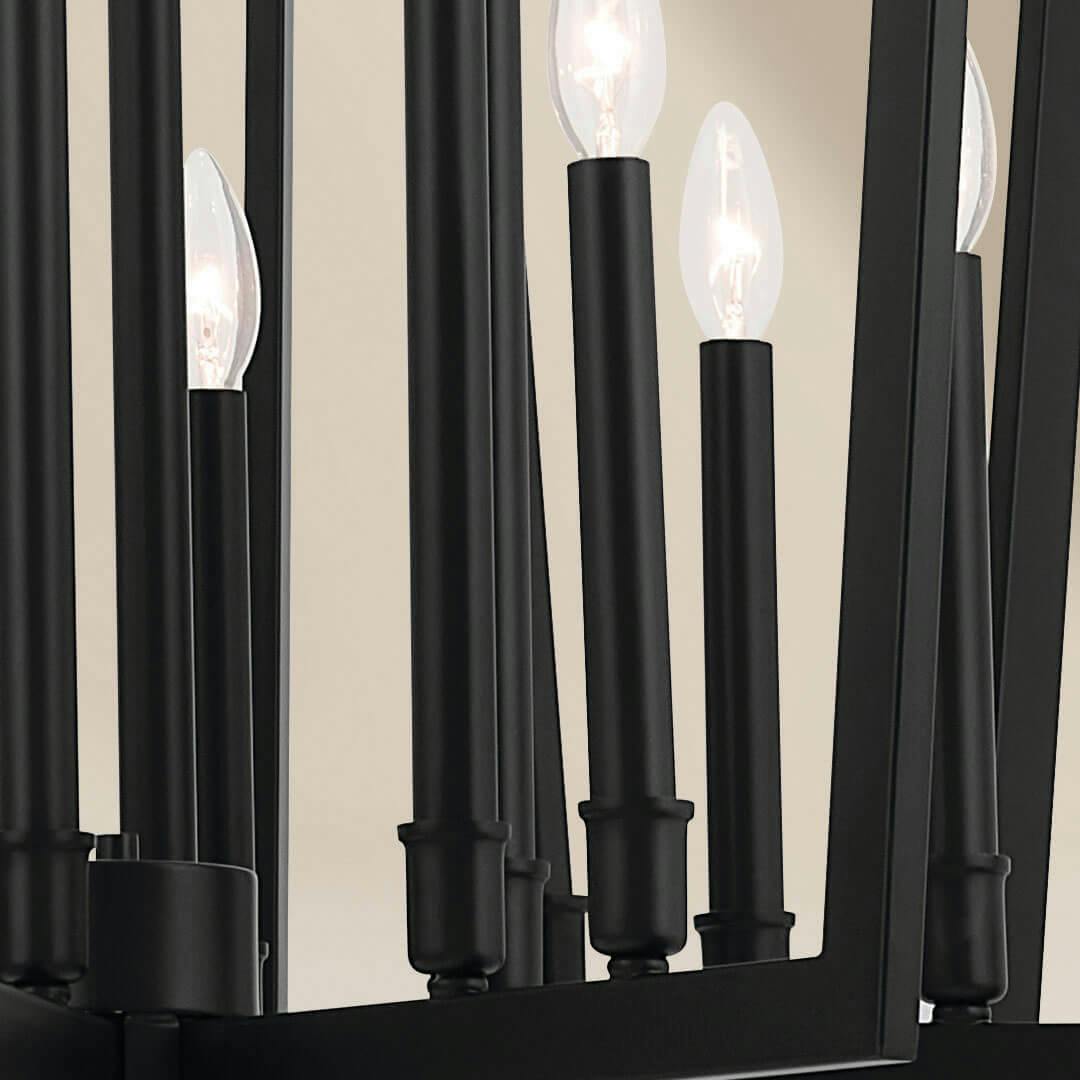 Close up of the Abbotswell 49 Inch 16 Light Foyer Pendant in Black