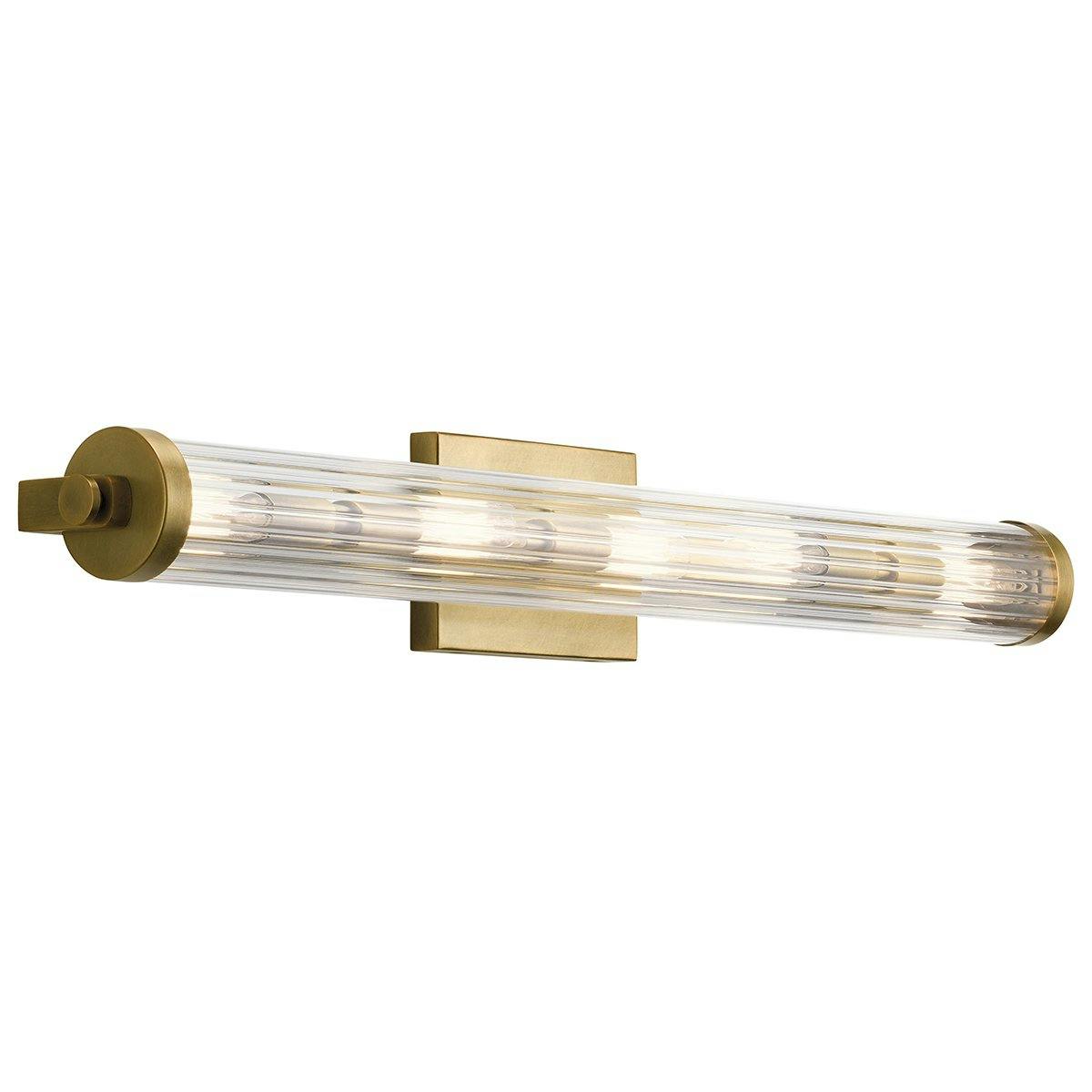 Azores 5 Light Vanity Light Natural Brass on a white background