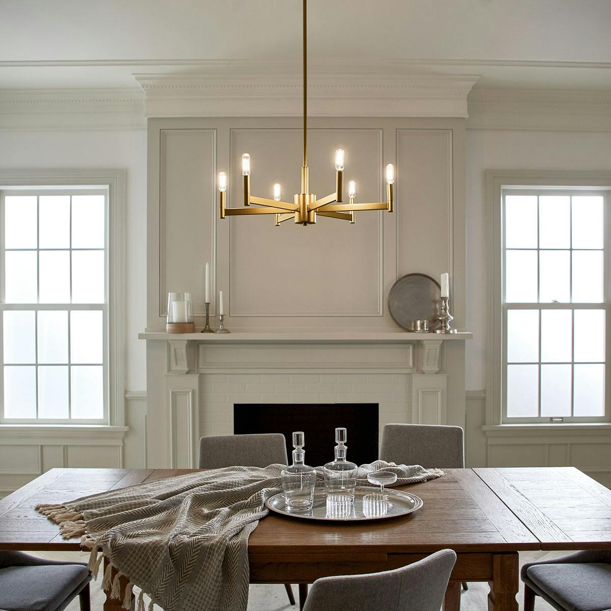 Day time dining room image featuring Erzo chandelier 43859NBR
