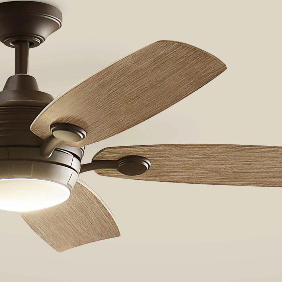 Day time interior with 56" Tranquil 5 Blade LED Outdoor Ceiling Fan Olde Bronze
