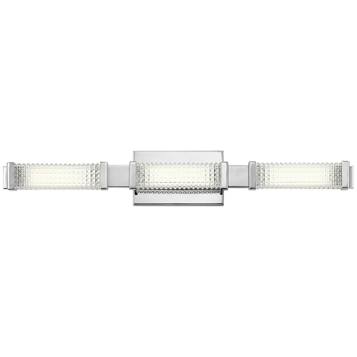 Front view of the Ammiras 3000K 3 Light Vanity Light Chrome on a white background