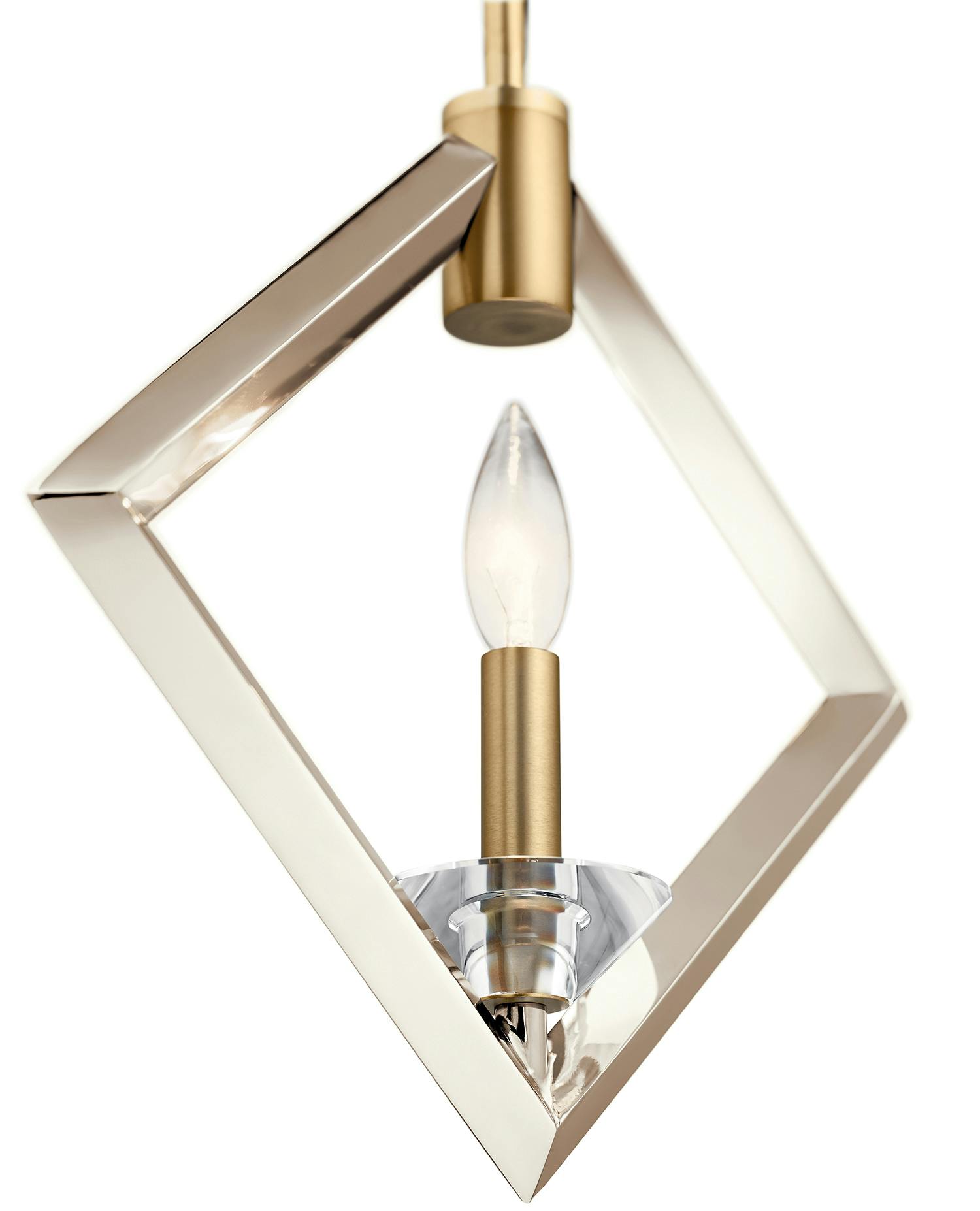 Close up view of the Layan™ Mini Pendant Polished Nickel on a white background
