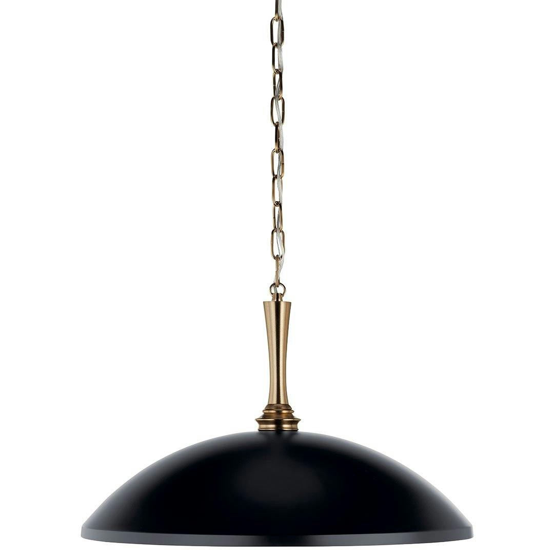 The Delarosa 20 Inch 1 Light Pendant in Black and Champagne Bronze on a white background