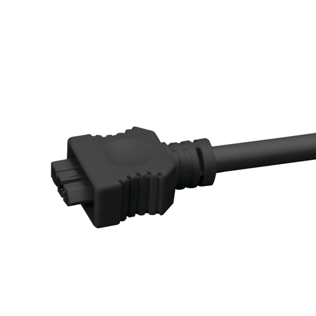 4U/6U 9" Interconnect Cable Black on a white background
