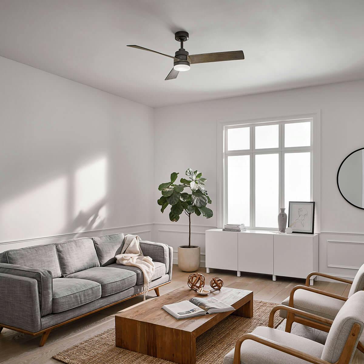 Day time living room image featuring Colerne ceiling fan 300275AVI
