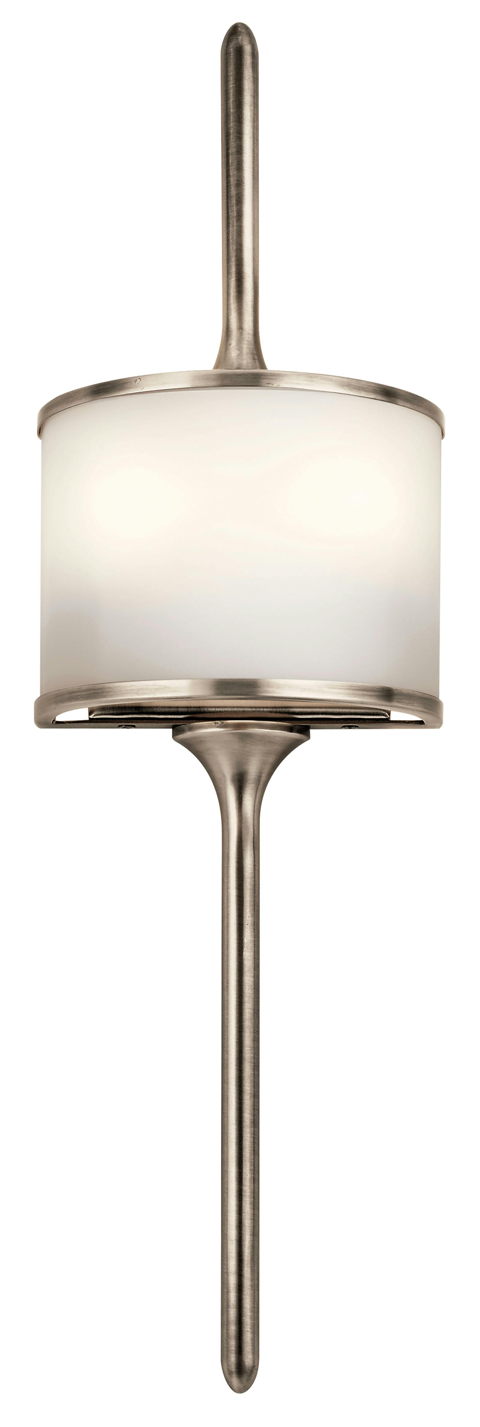 Front view of the Mona 22" 2 Light Halogen Sconce in Pewter on a white background
