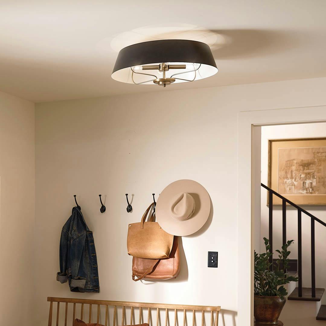 Day time entryway with Luella 22" 4 Light Pendant Black