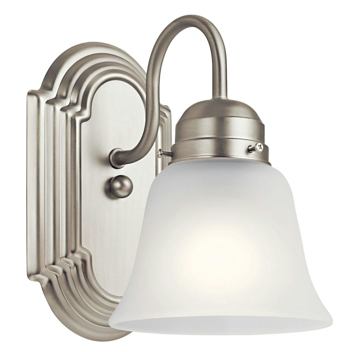 1 Light Wall Sconce Brushed Nickel on a white background