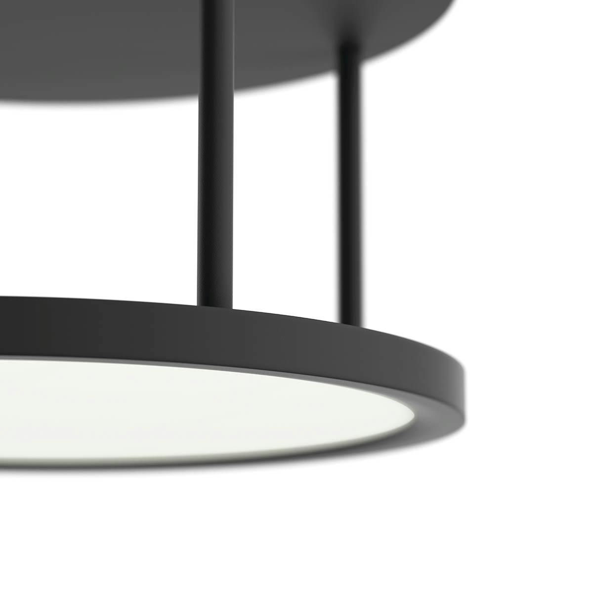 Close up of Lavi 14.5" LED Semi Flush Matte Black on a white background