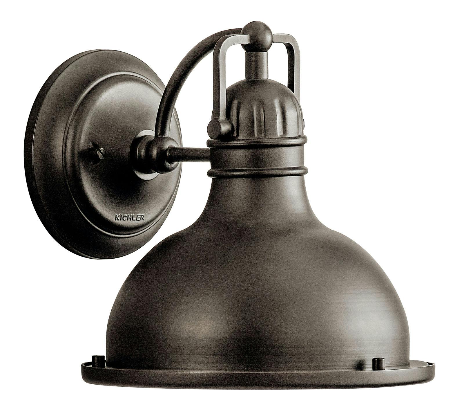 Dome shaped wall light in a medium bronze color