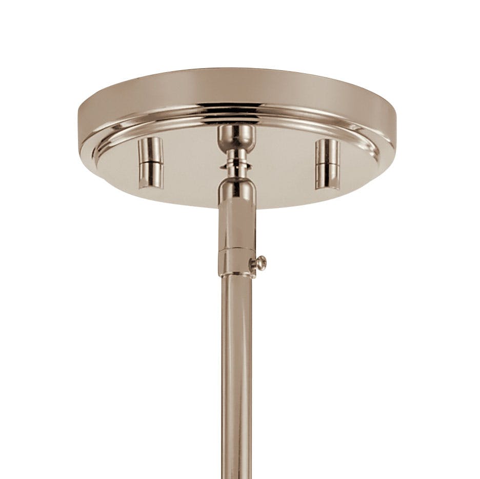Canopy for the Everett 3 Light Round Chandelier Nickel on a white background