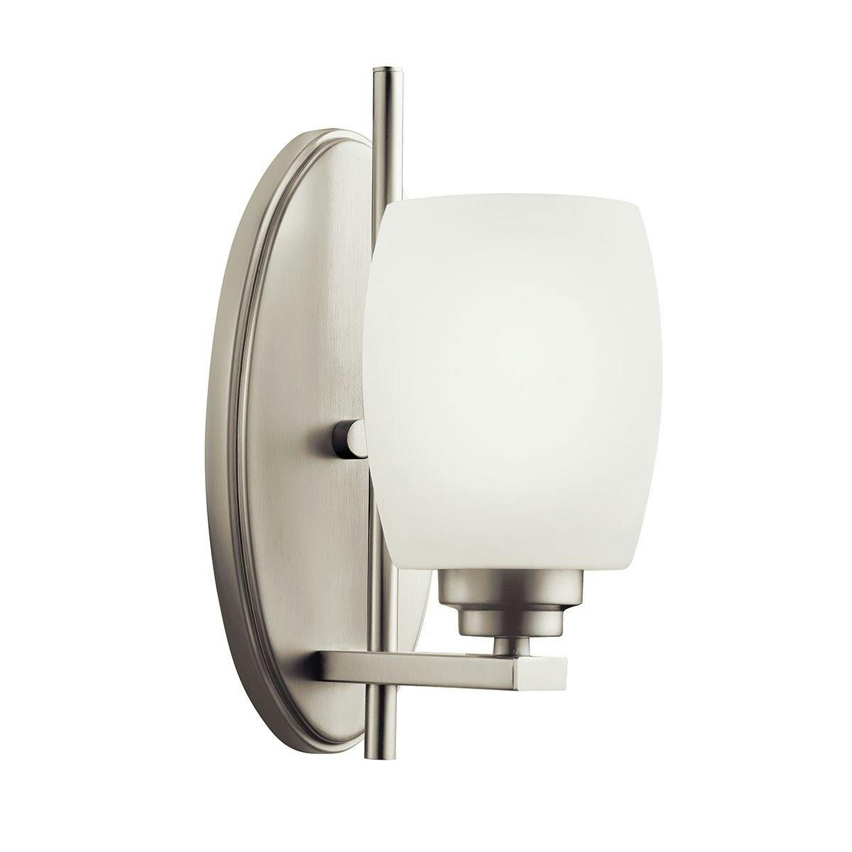 Eileen 1 Light Wall Sconce Brushed Nickel on a white background