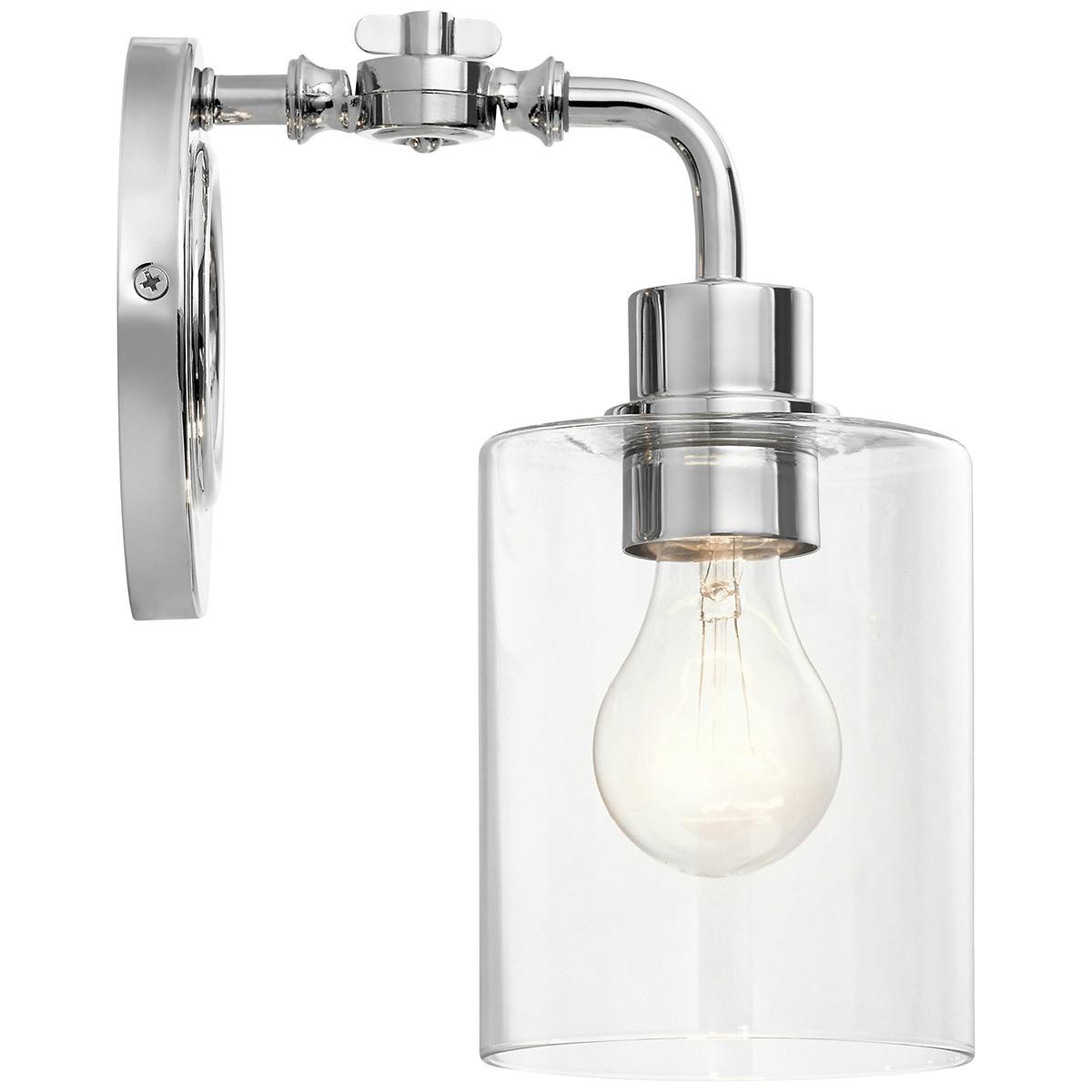 Profile view of the Gunnison™ 1 Light Wall Sconce Chrome on a white background