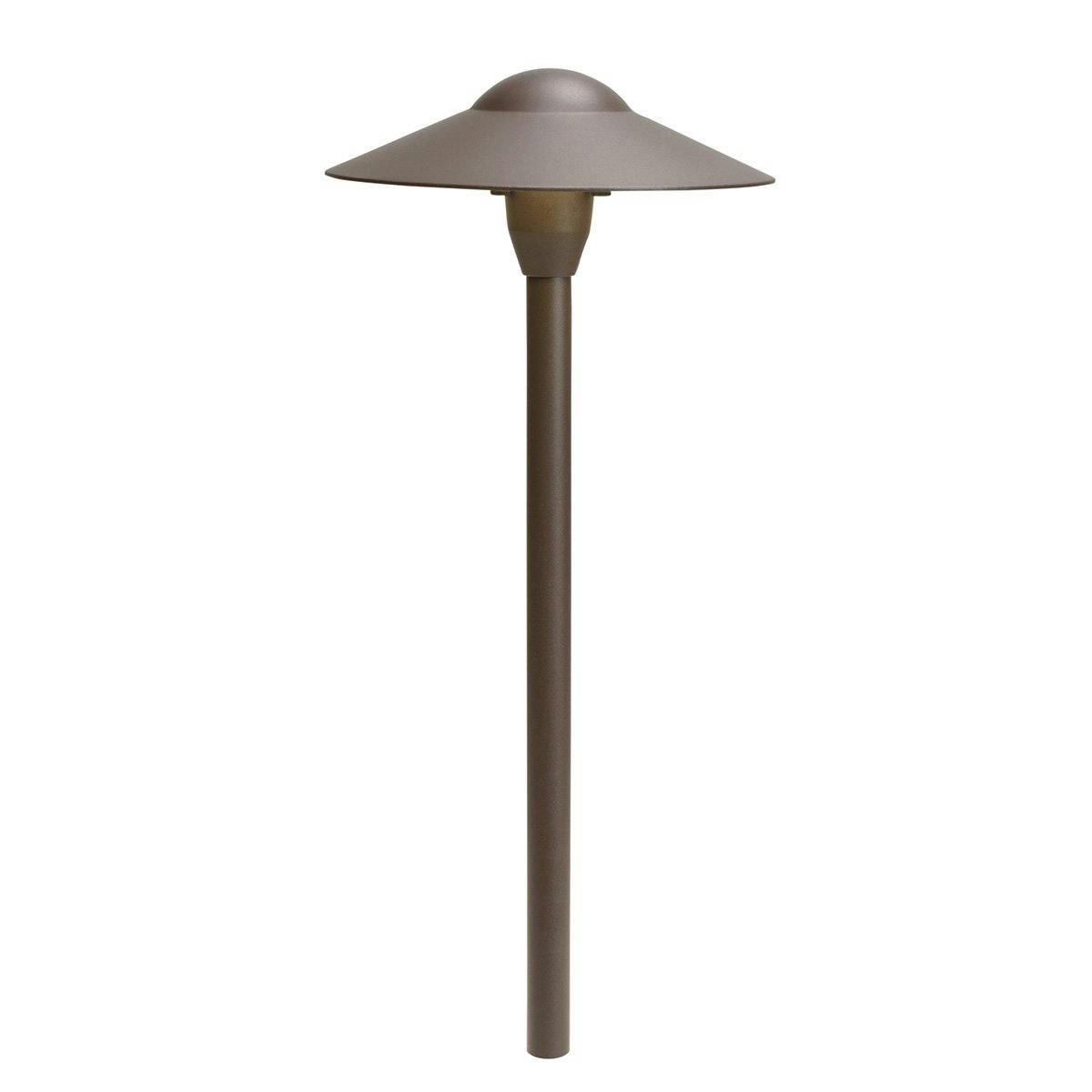 8" Dome 12V Path Light Textured Bronze on a white background