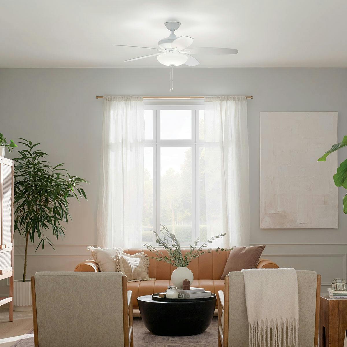 Day time living room featuring Renew ceiling fan 330161MWH