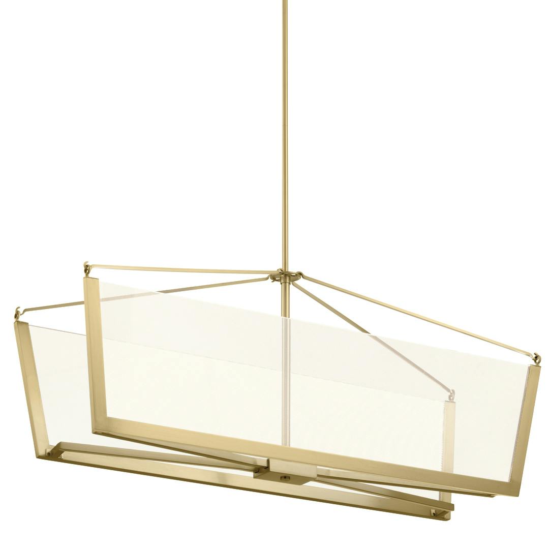 Calters 38" LED Linear Chandelier Gold on a white background