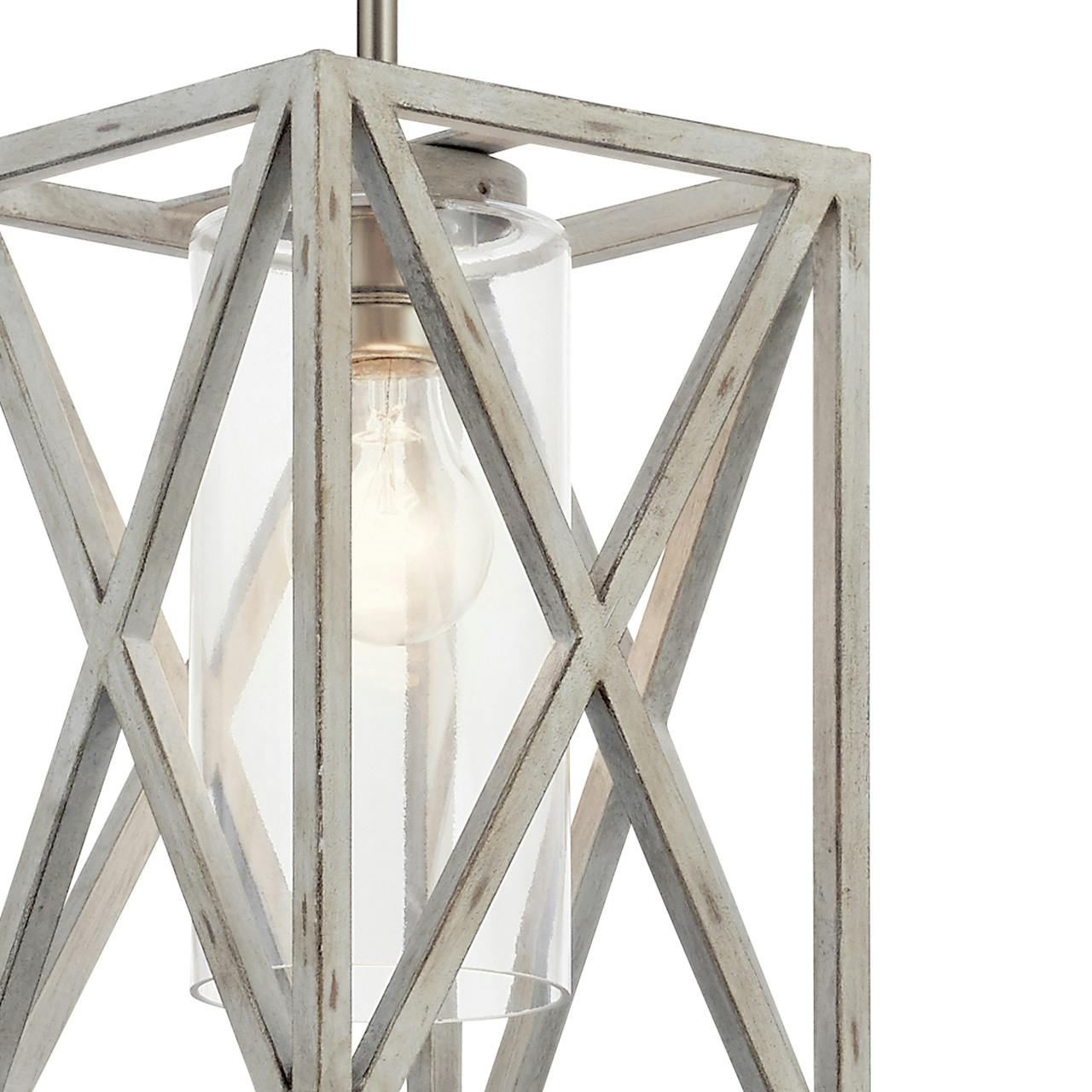 Close up view of the Moorgate™ 1 Light Mini Pendant White on a white background