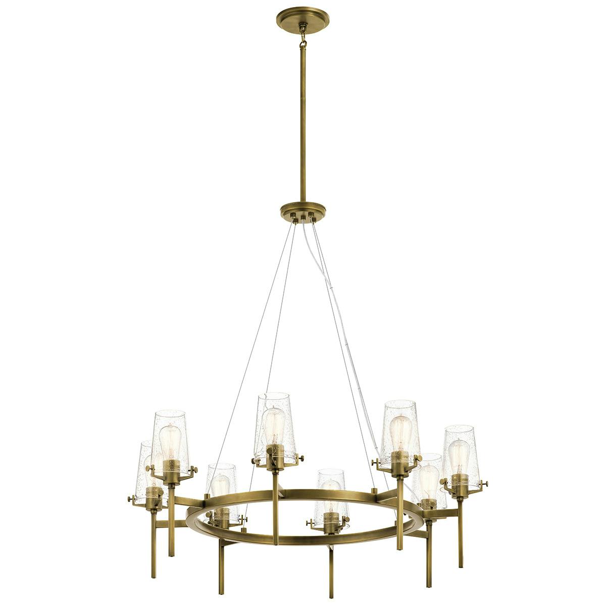 Alton 38" Chandelier Natural Brass on a white background