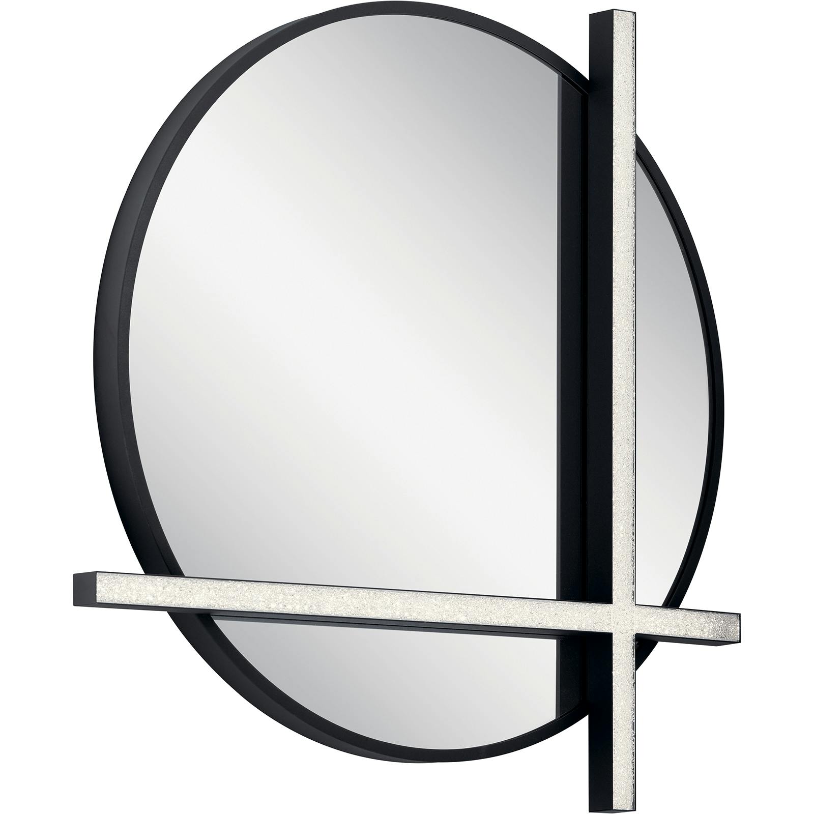 Kemena™ LED Lighted Mirror Matte Black on a white background